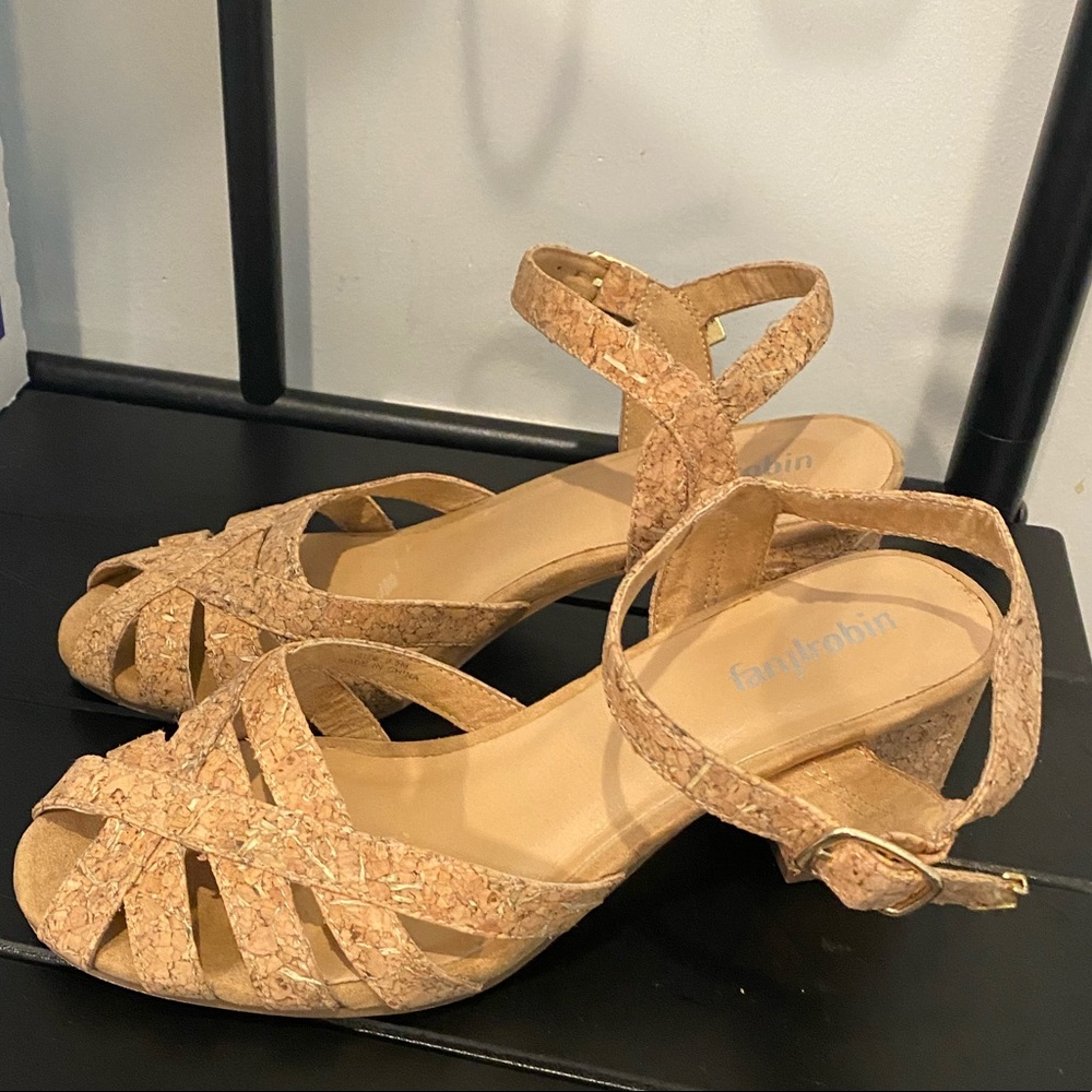 Anthropologie Farylrobin cork heel sandals
